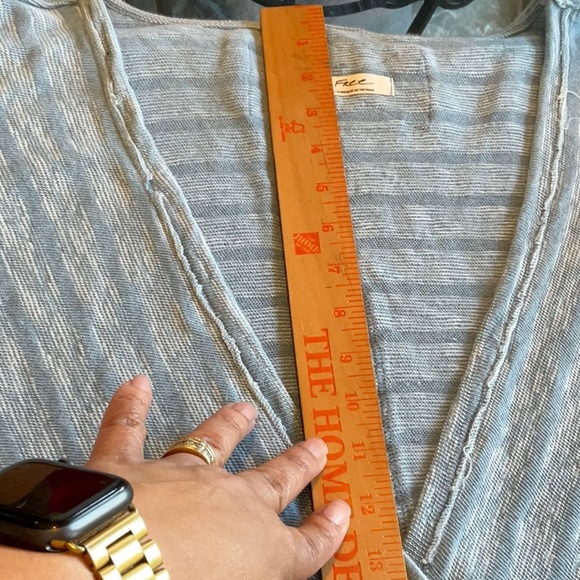 Free People Laguna White Indigo Wrap Top Size L, NWT - Picture 8 of 14